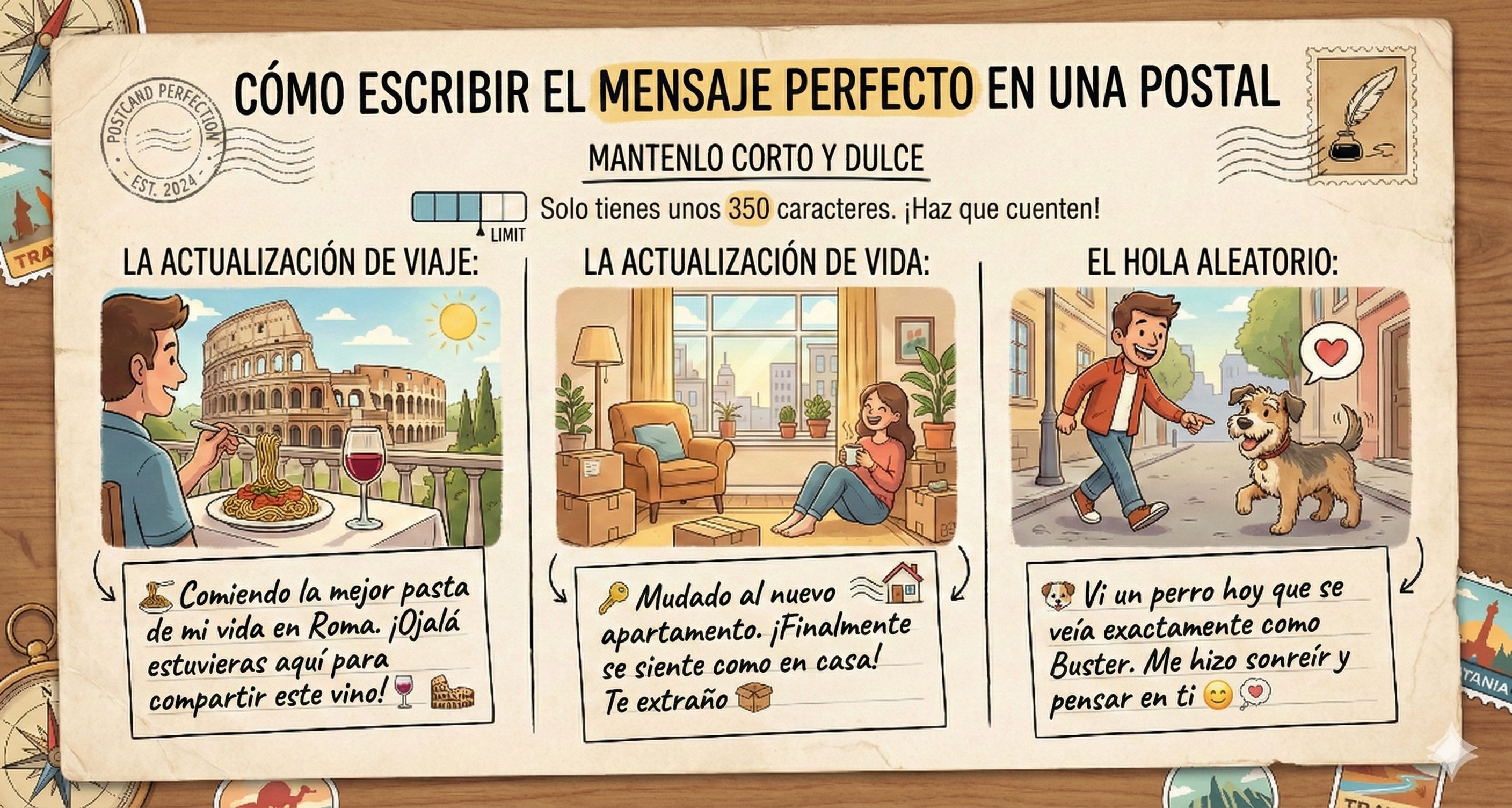 Cómo escribir el mensaje perfecto para una postal?
